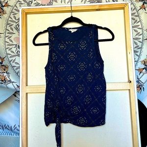 Lucky Brand indigo printed top